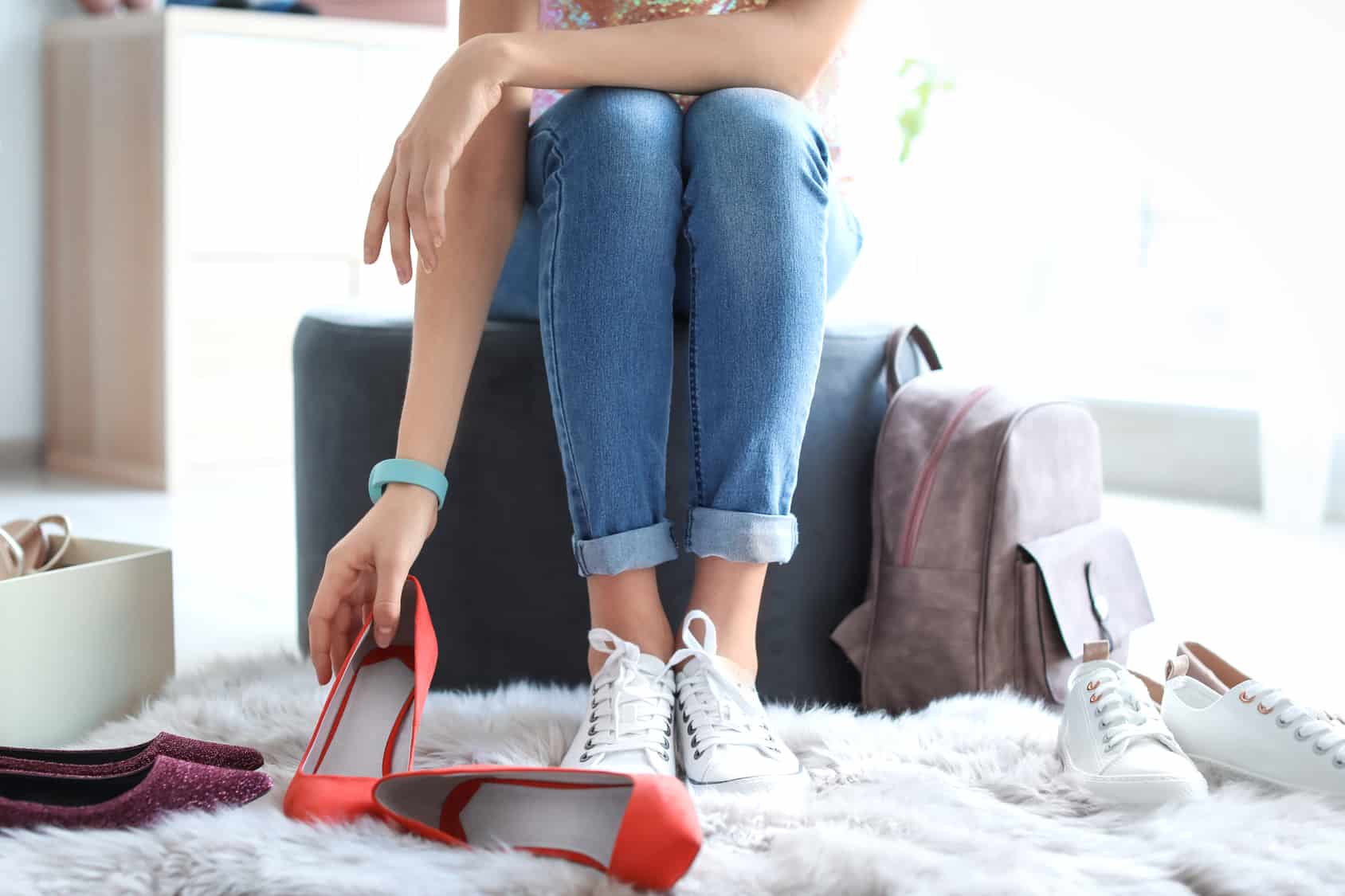 Schuhanprobe im Schuhgeschäft